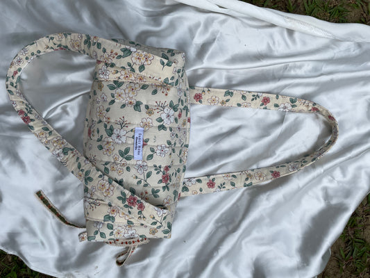 Vanilla Floral Quilted Shoulder Bag
