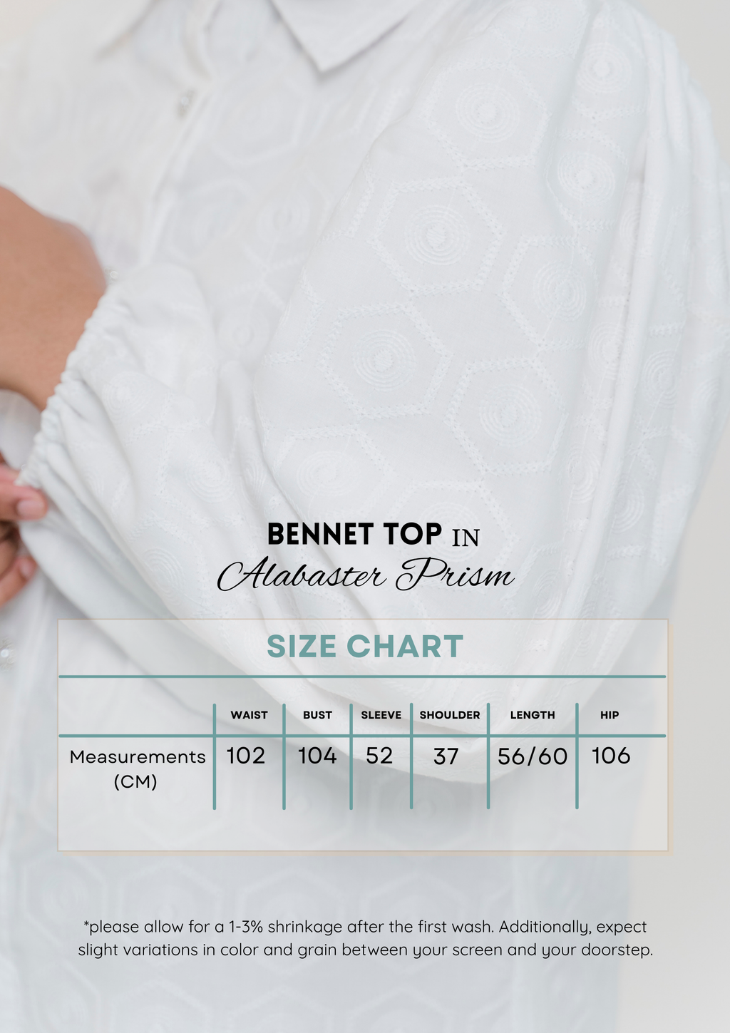 Bennet Top in Alabaster Prism