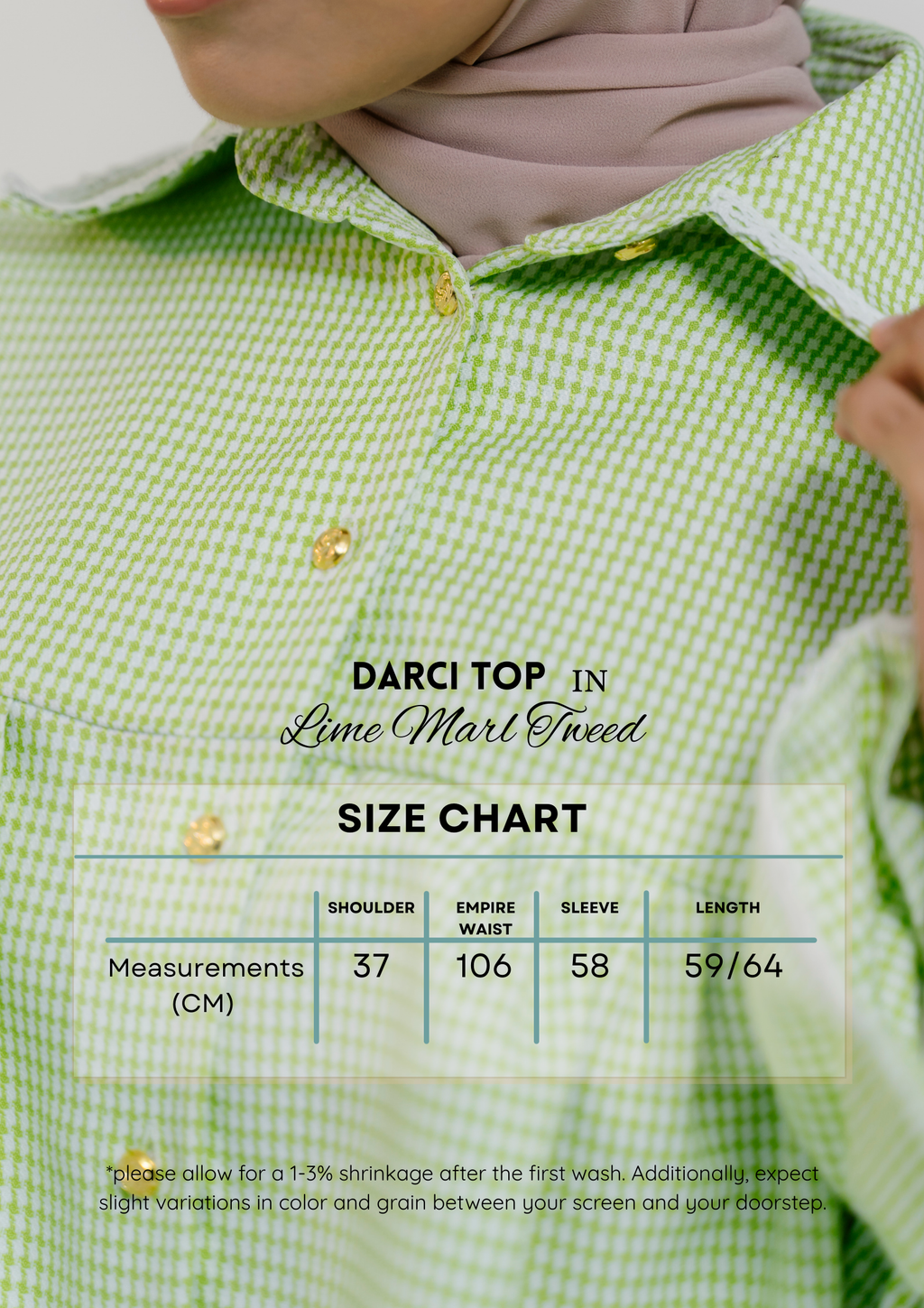 Darci Top in Lime Marl Tweed