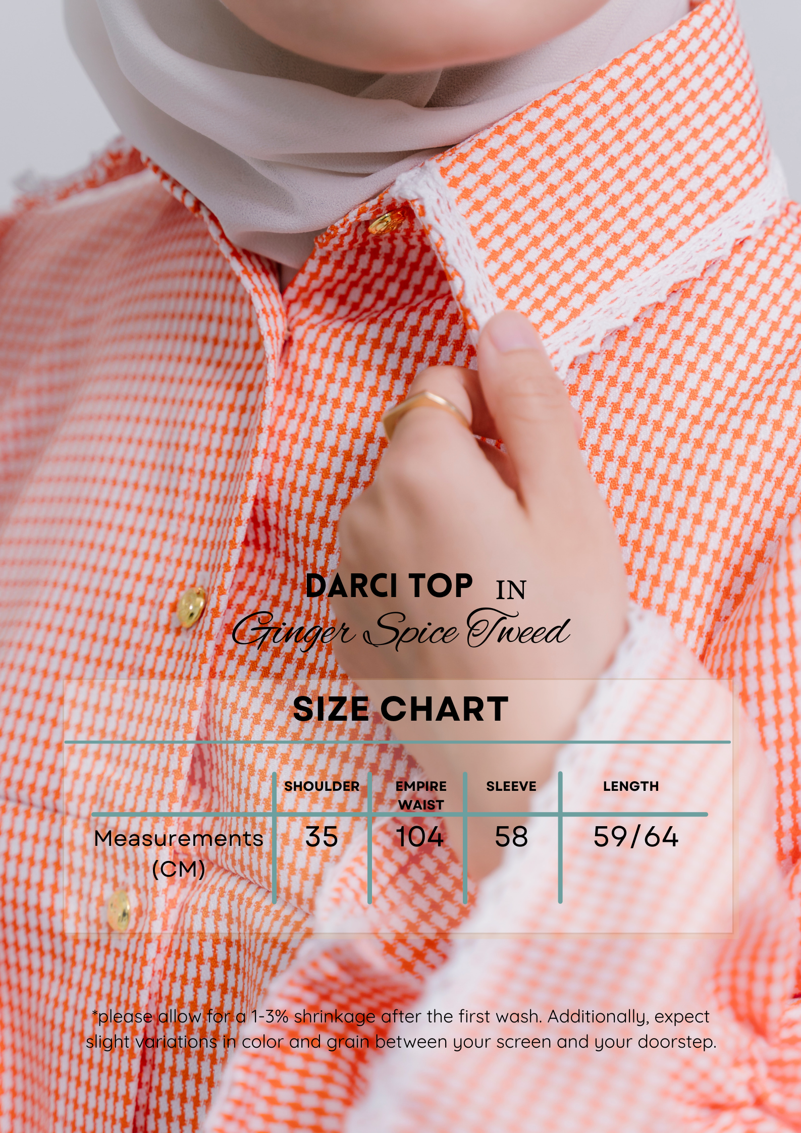 Darci Top in Ginger Spice Tweed