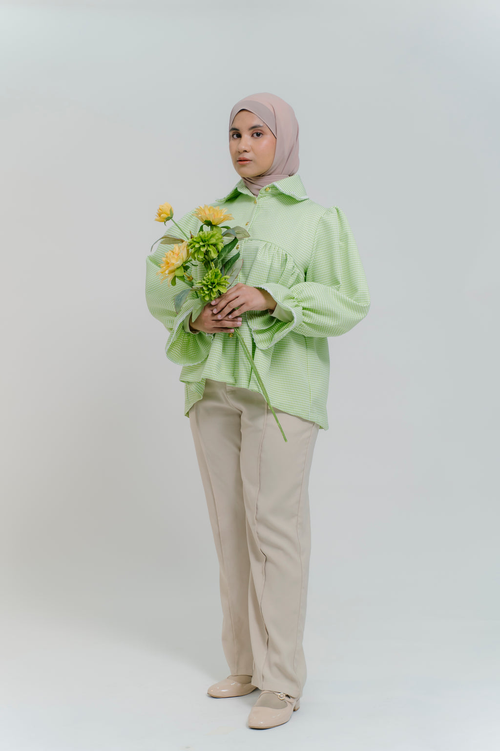 Darci Top in Lime Marl Tweed