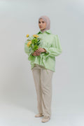 Darci Top in Lime Marl Tweed