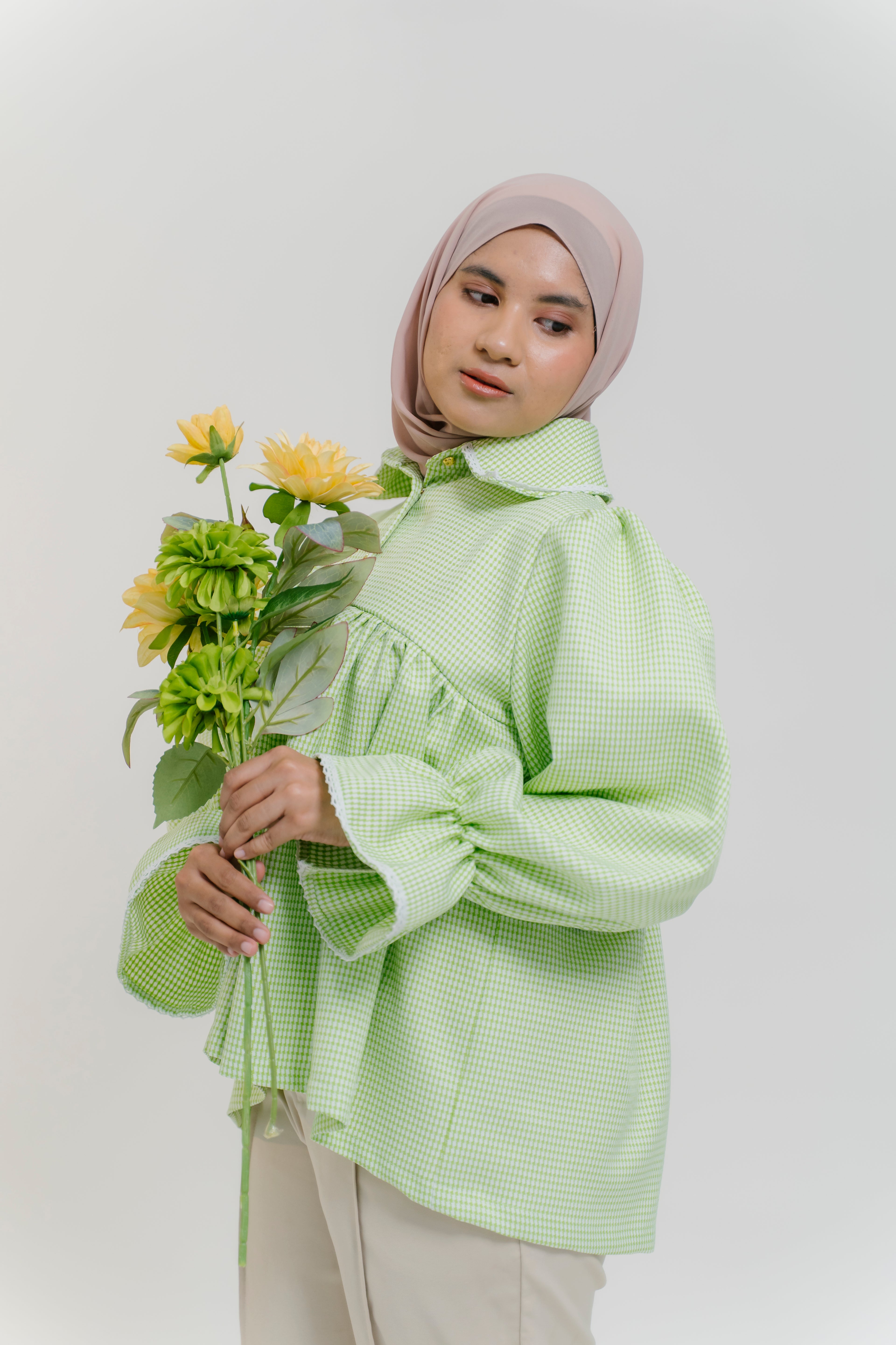 Darci Top in Lime Marl Tweed