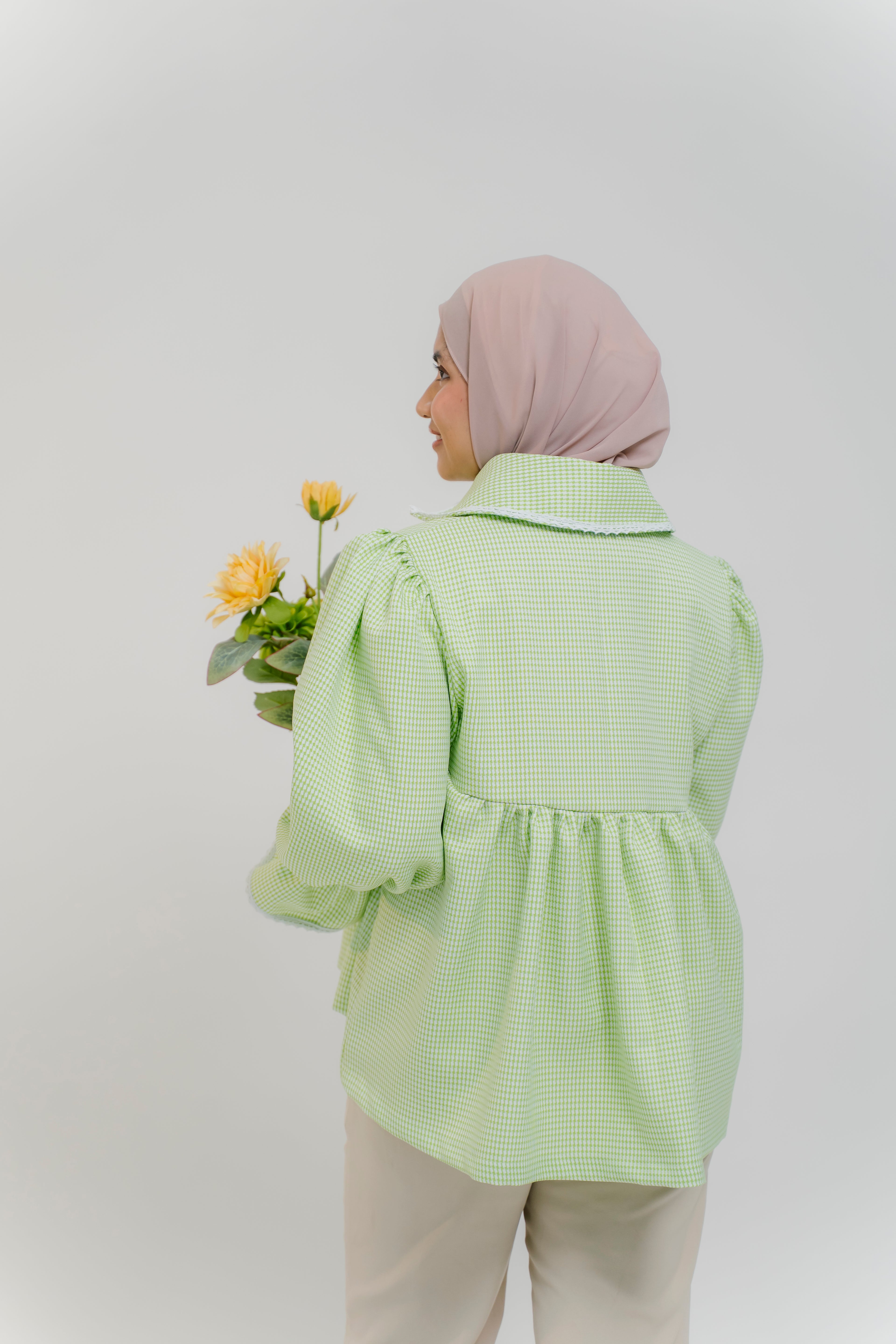 Darci Top in Lime Marl Tweed