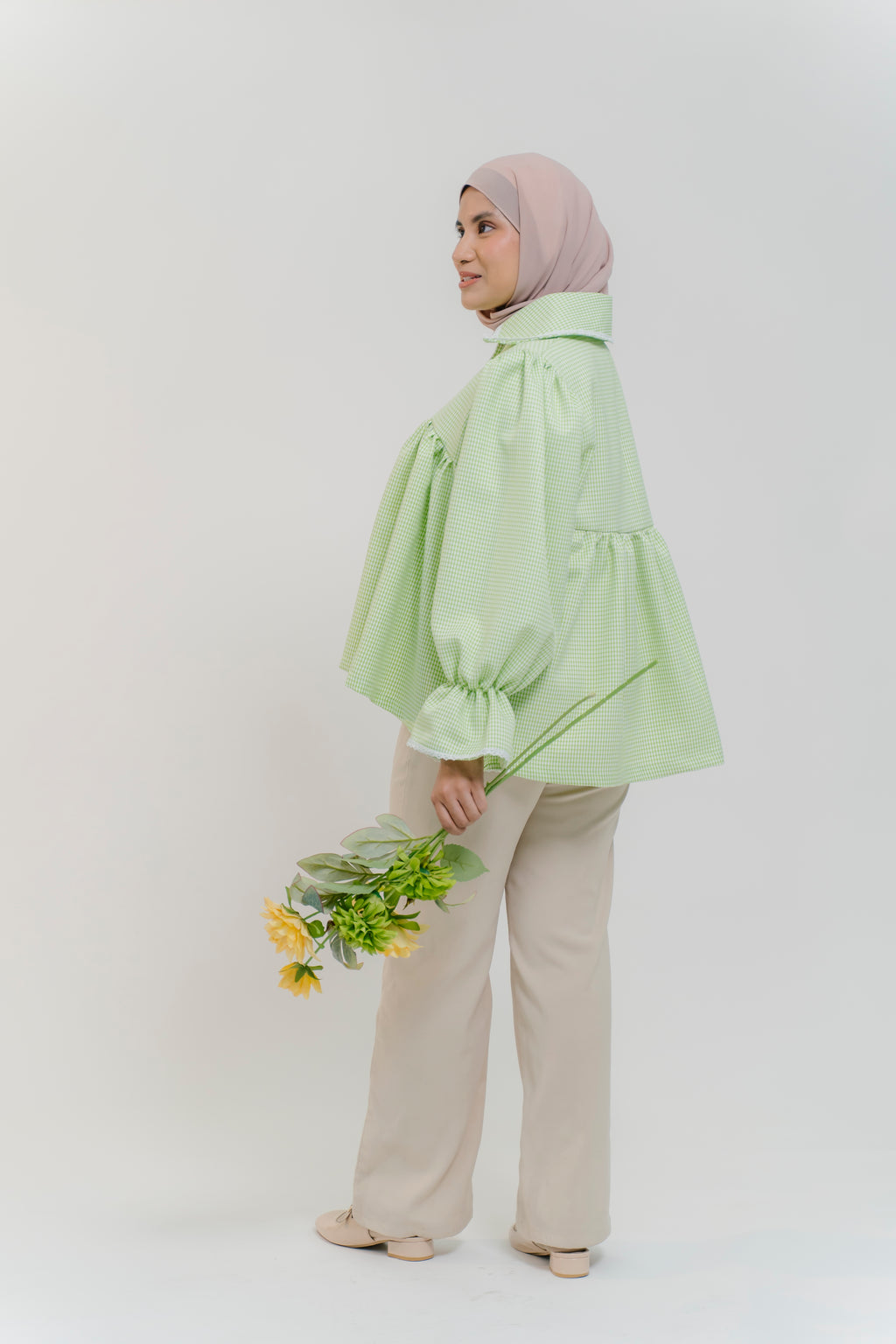 Darci Top in Lime Marl Tweed