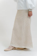 Lydia Skirt in Oatmeal Ditsy Linen