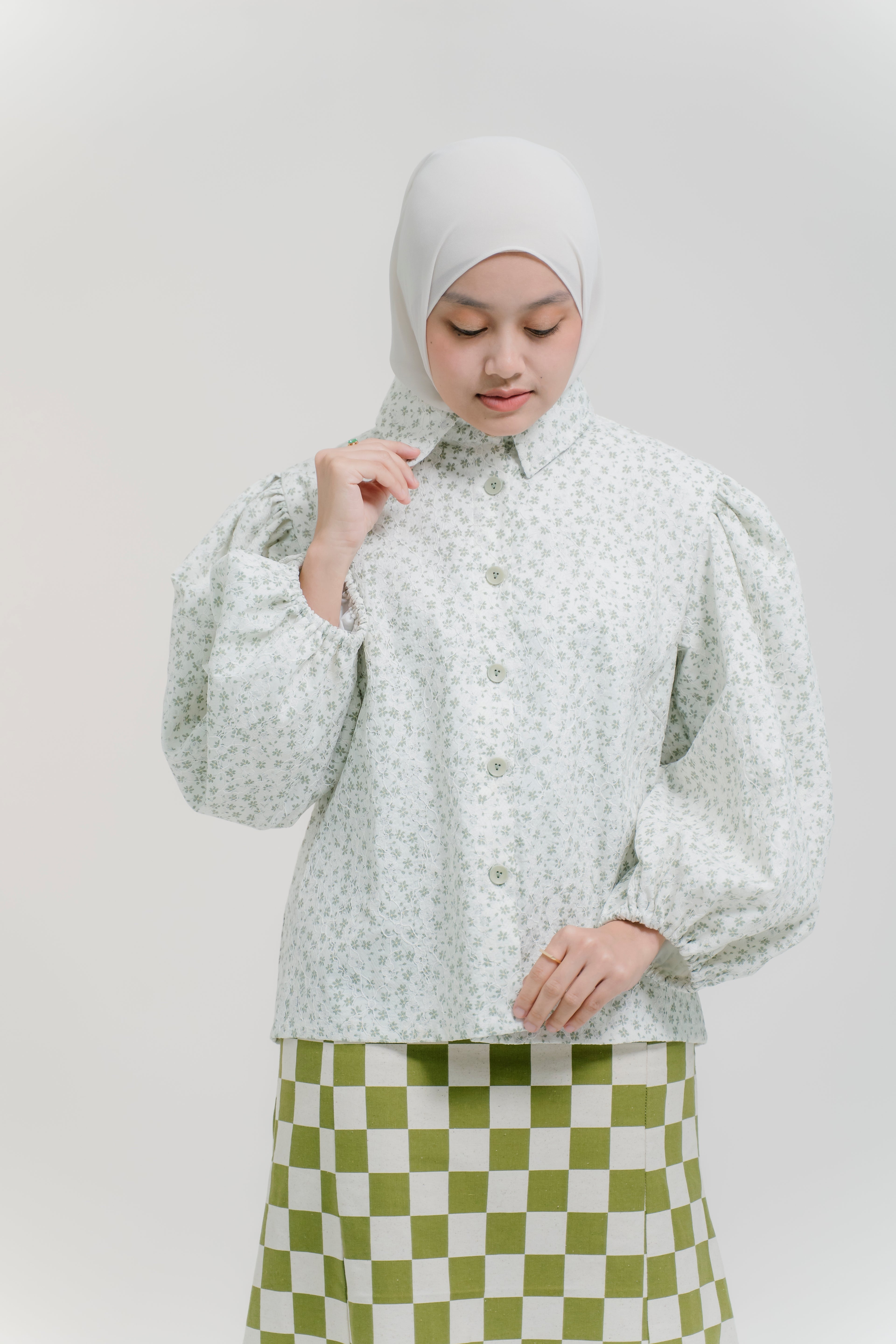 Bennet Top in Jade Floret Filigree