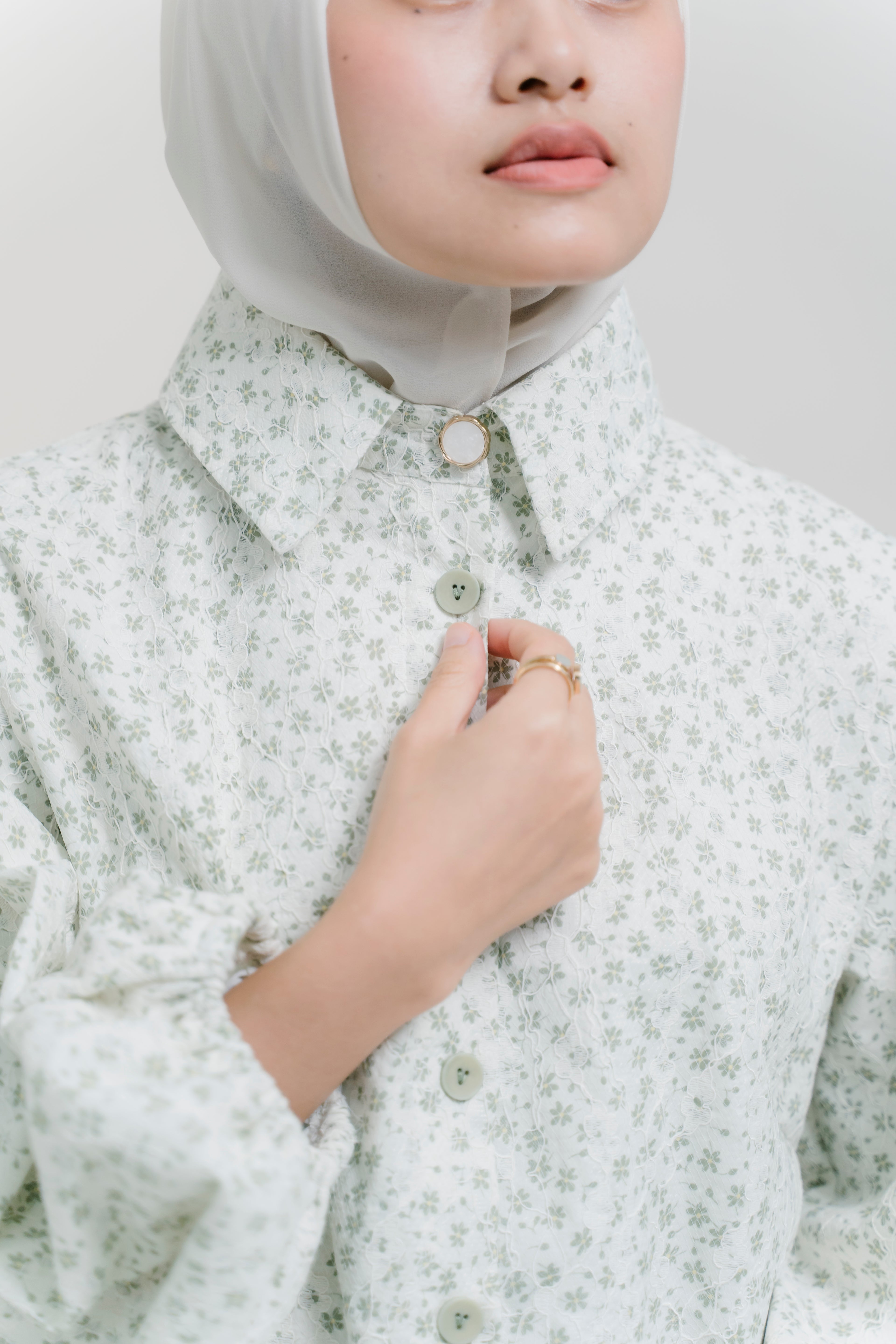 Bennet Top in Jade Floret Filigree