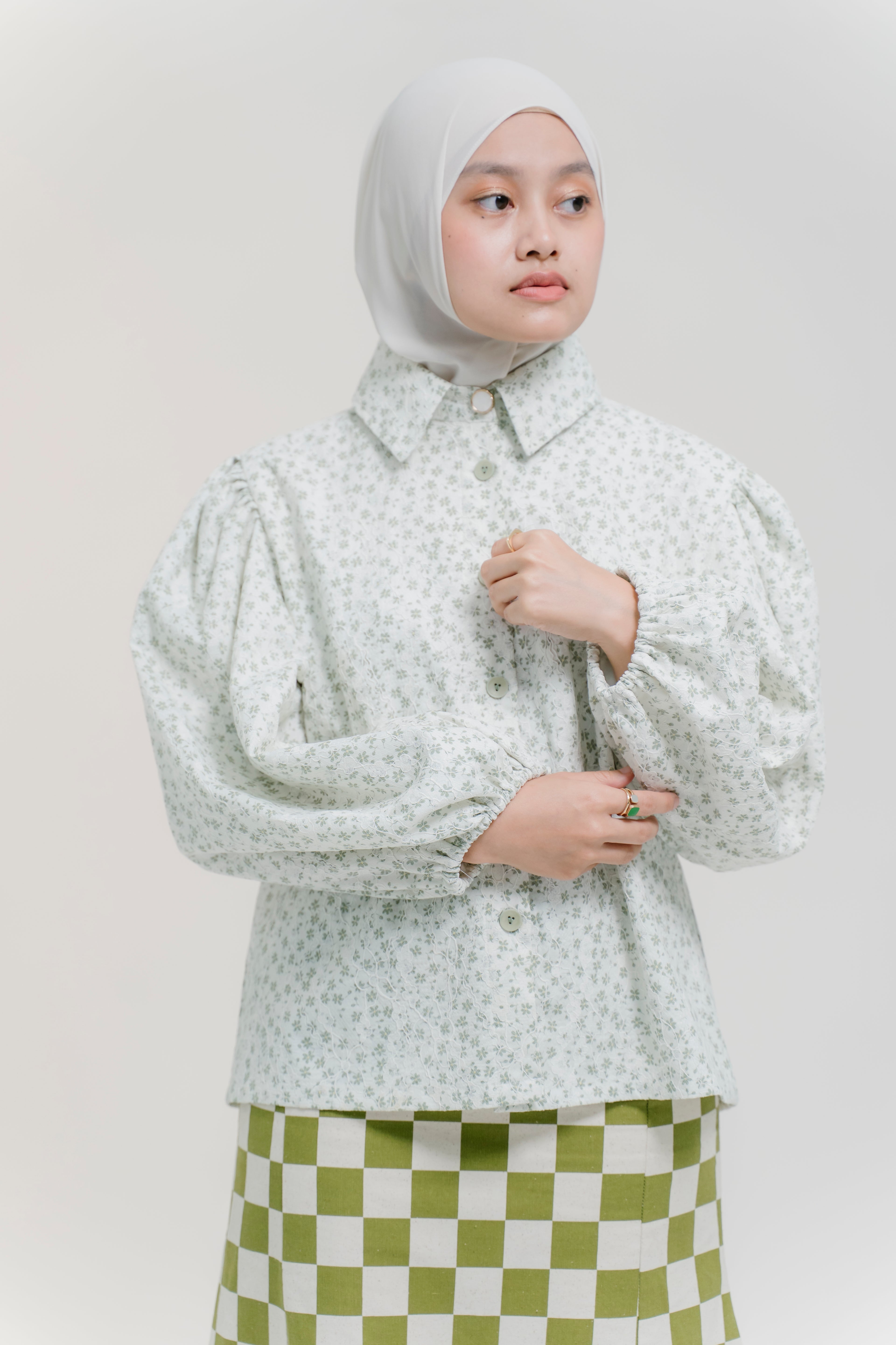 Bennet Top in Jade Floret Filigree