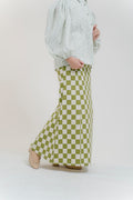 Lydia Skirt in Sage & Crème Check Linen
