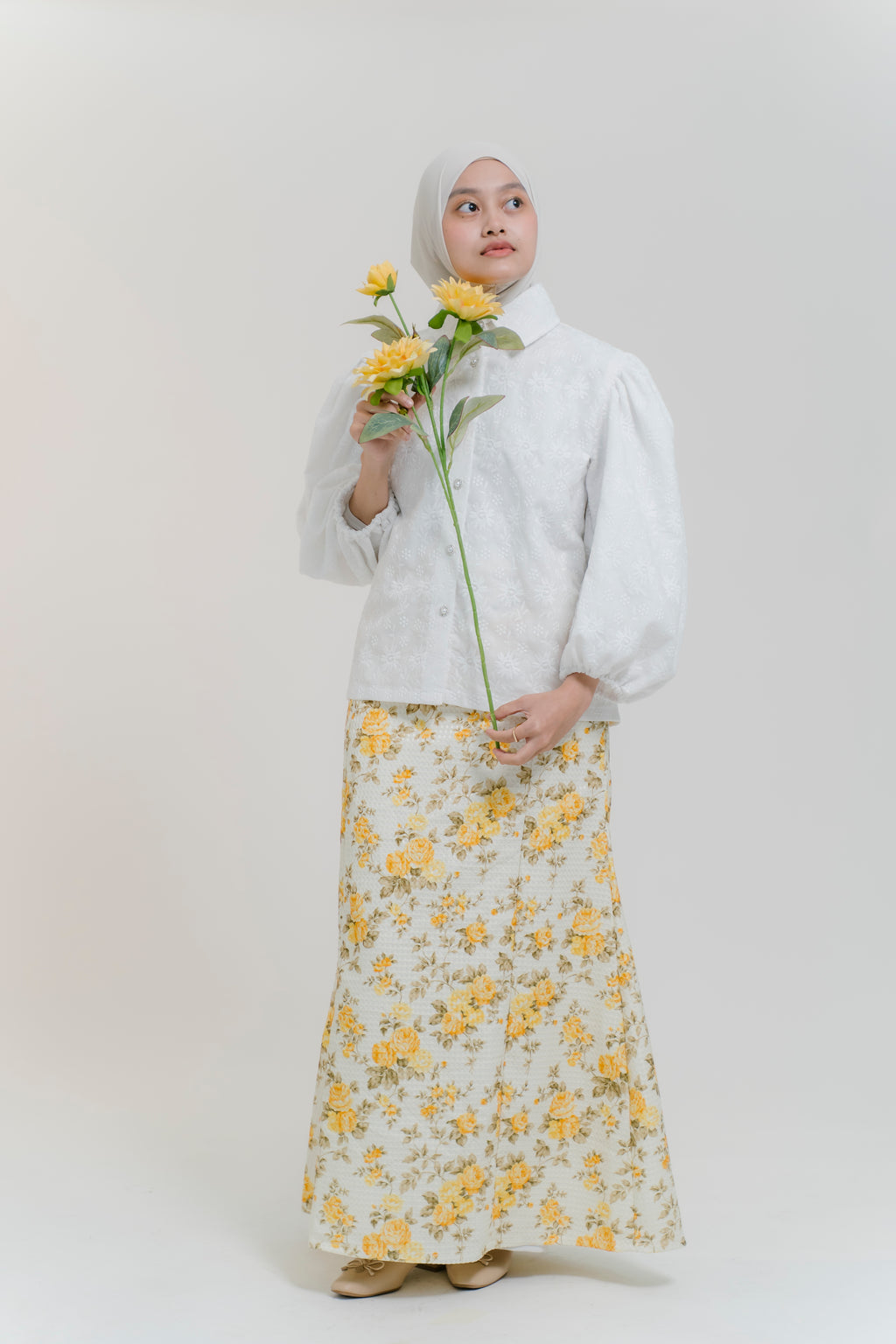 Lydia Skirt in Citrine Flora Jacquard