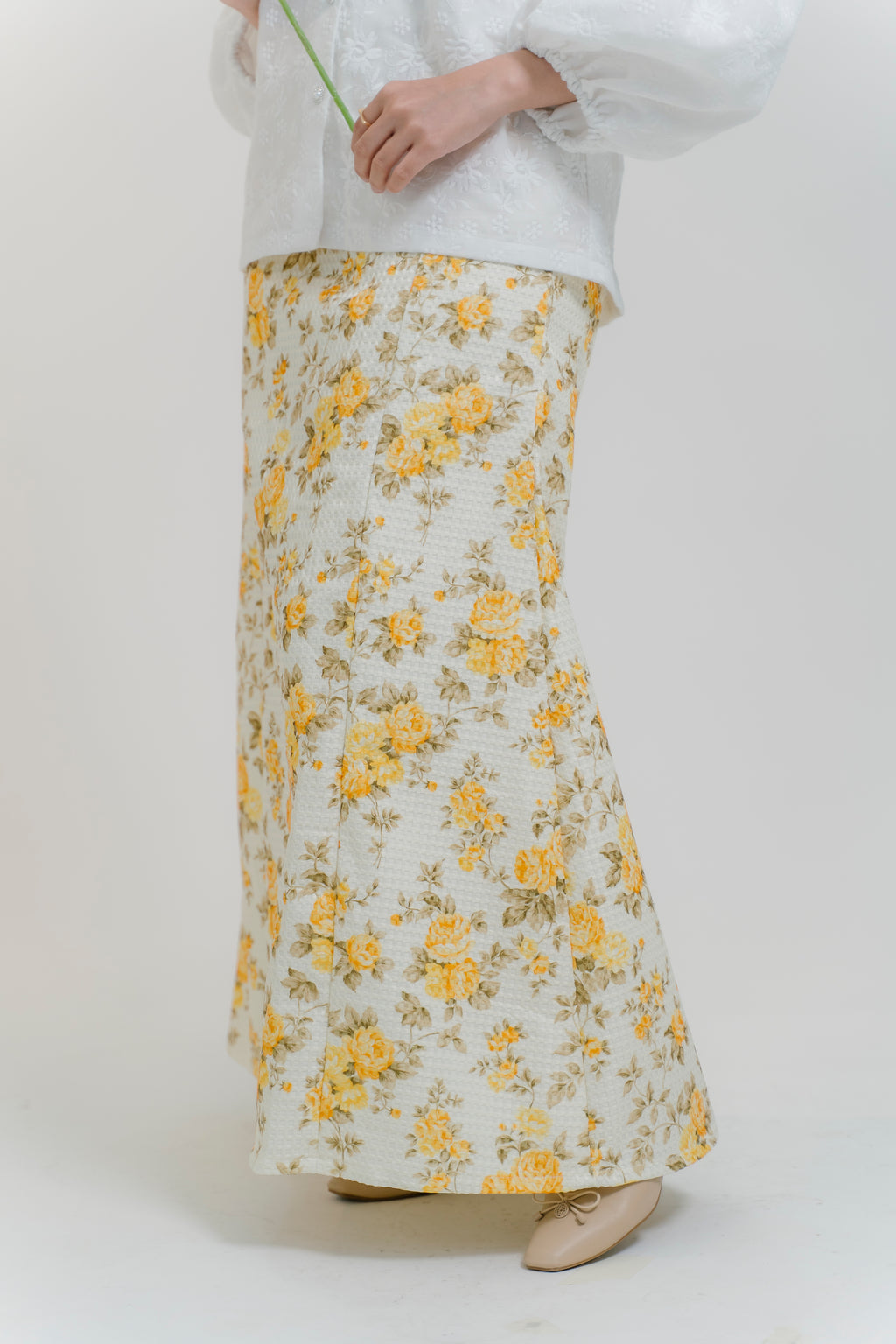 Lydia Skirt in Citrine Flora Jacquard