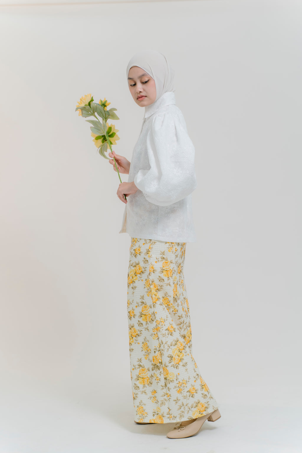 Lydia Skirt in Citrine Flora Jacquard