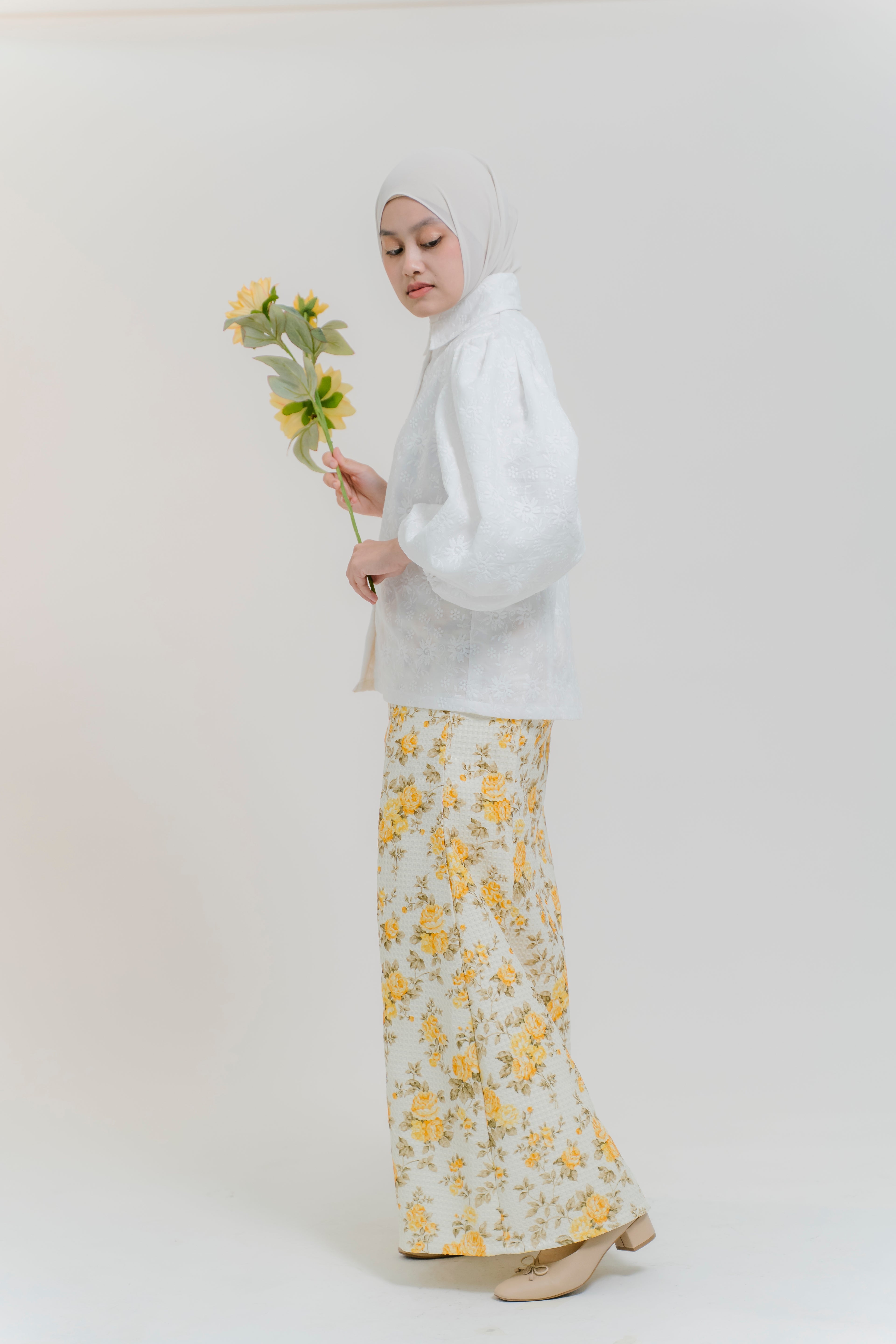 Lydia Skirt in Citrine Flora Jacquard