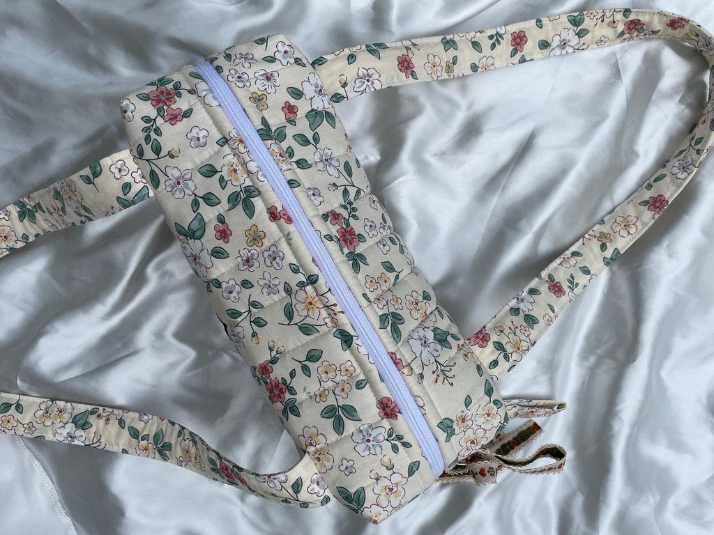 Vanilla Floral Quilted Shoulder Bag