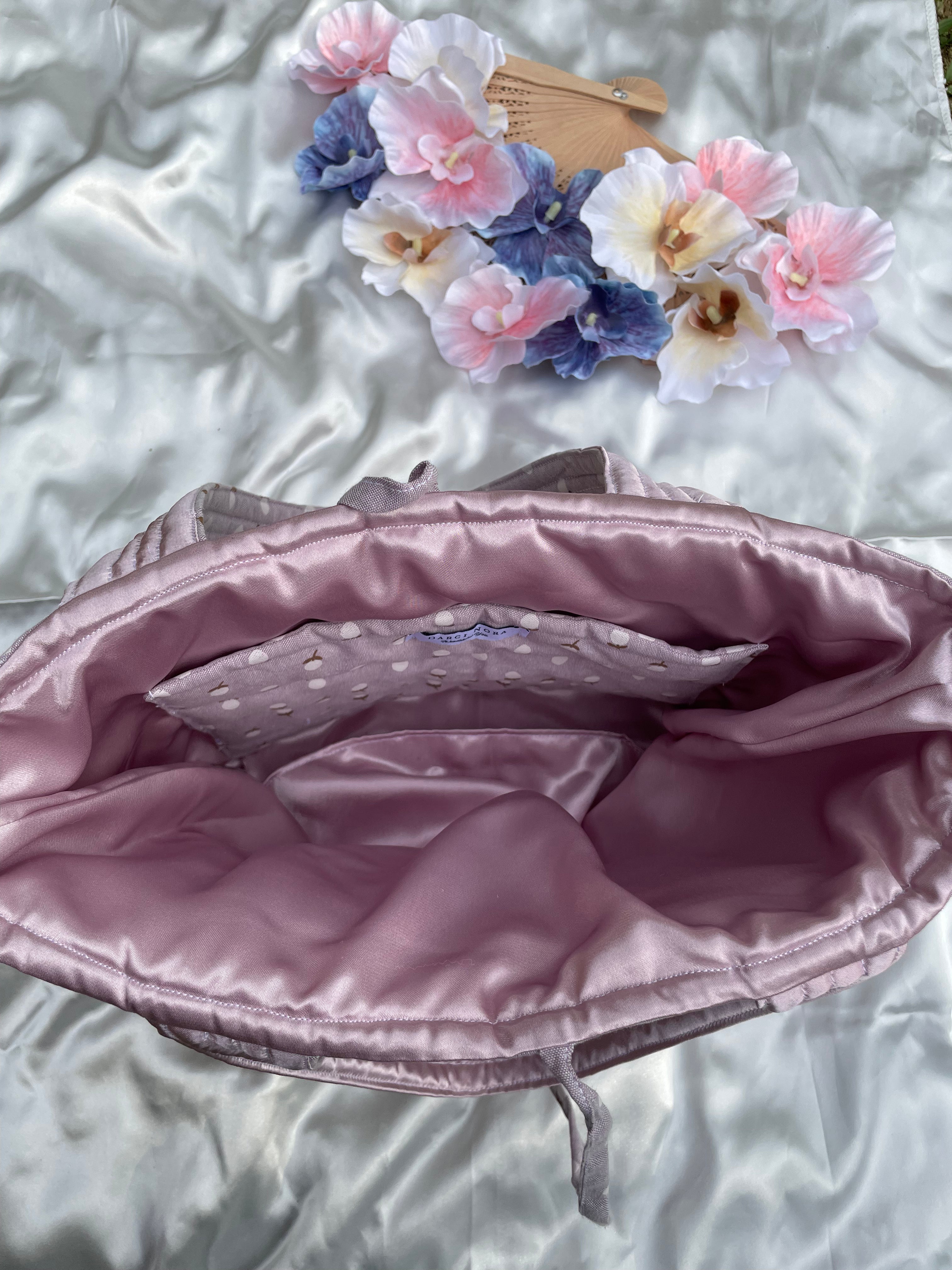 Lavender White Bud Tote Bag