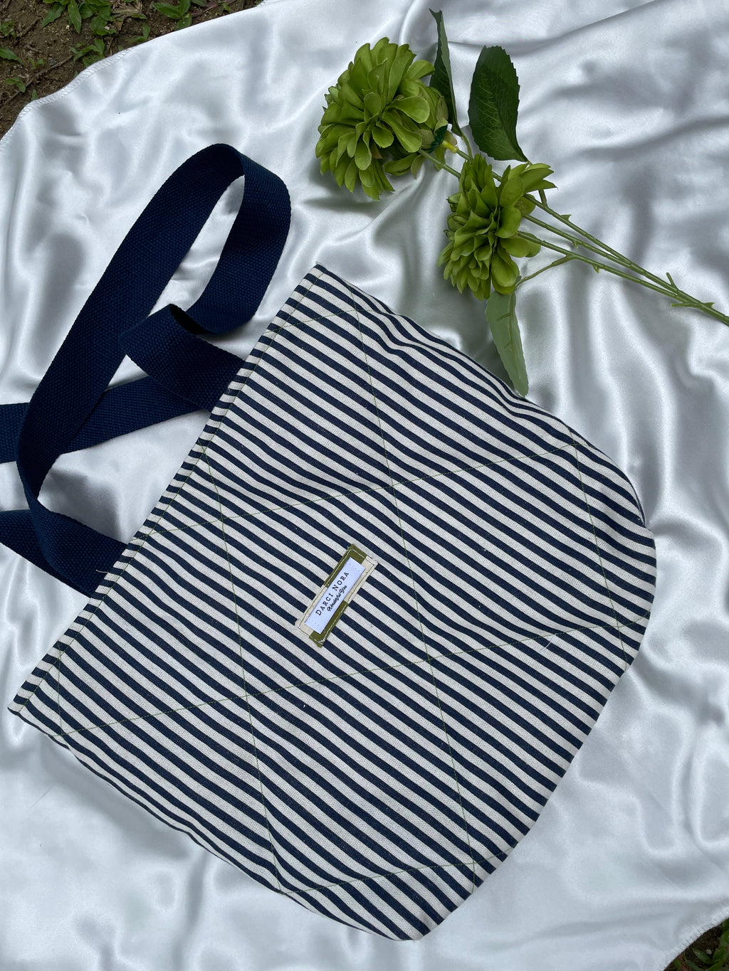 Santorini Stripe Tote Bag - The Checkmate