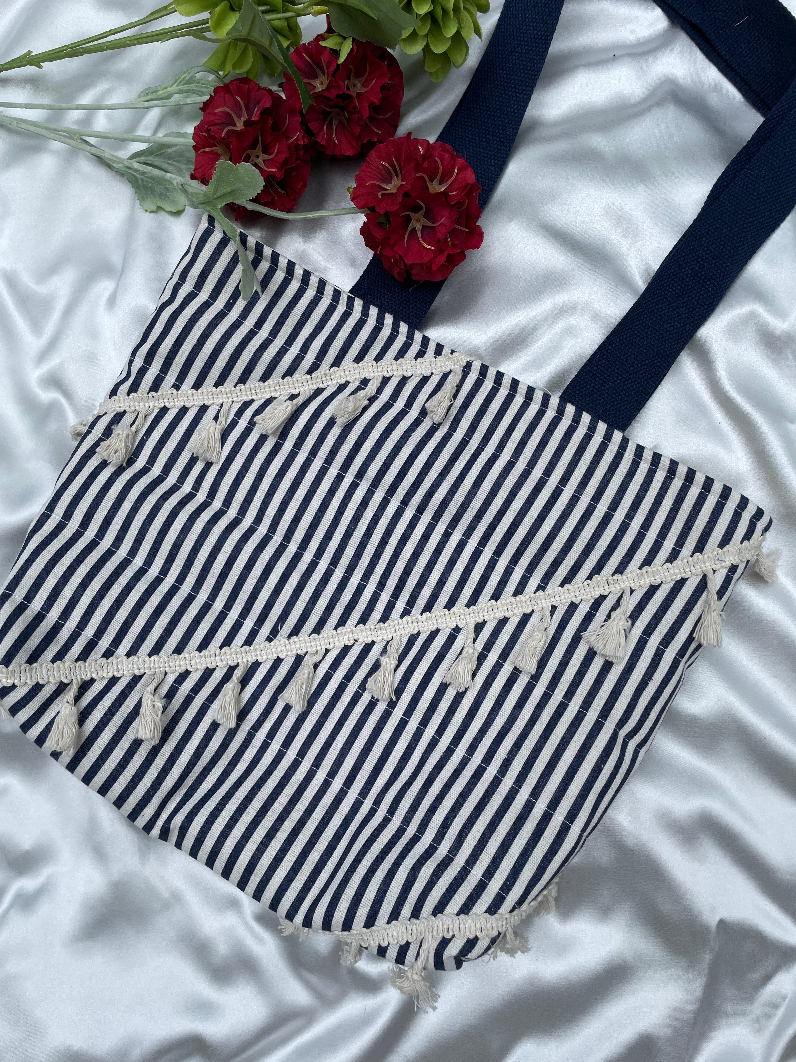 Santorini Stripe Tote Bag - The Solstice