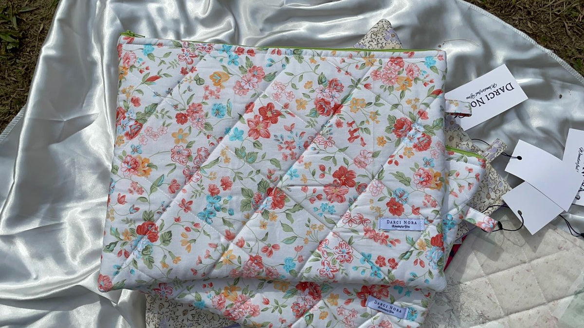 Orange Flowers Laptop Case - 13 inch