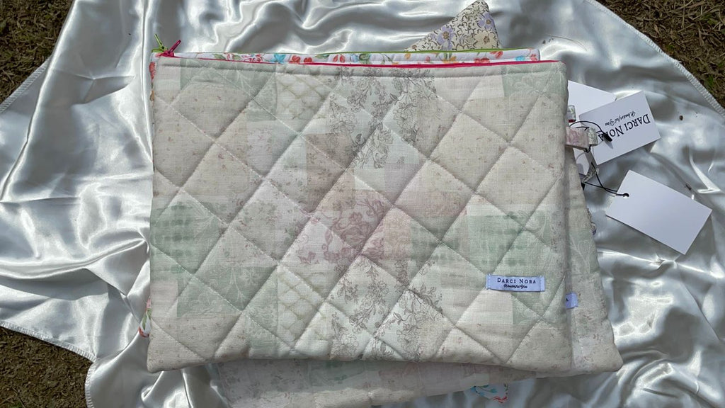 Tea-Linen Patchwork Laptop Case - 13 inch
