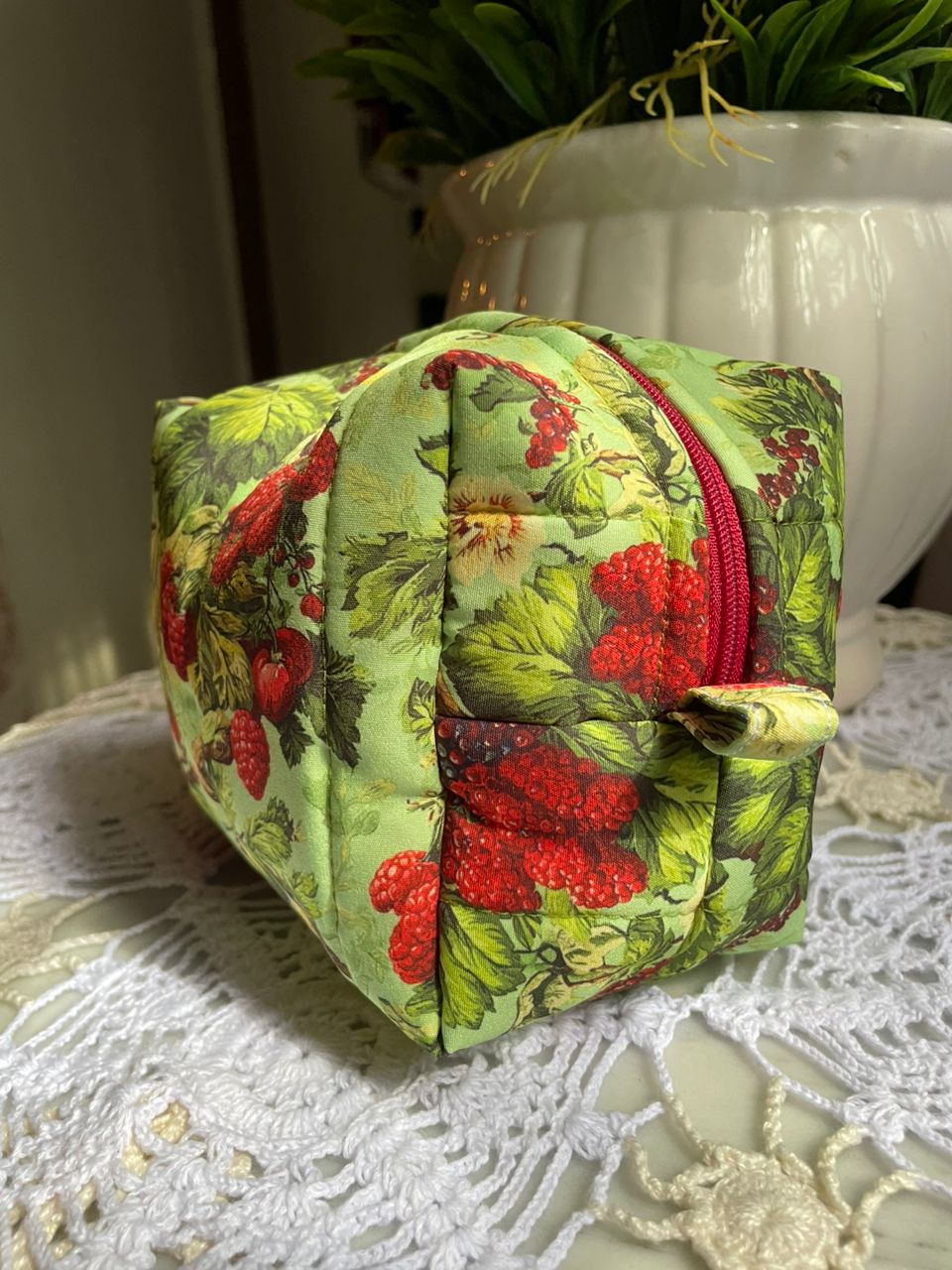 Berry Green Small Box Pouch