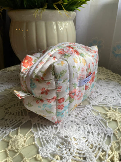 Orange Flowers Small Box Pouch