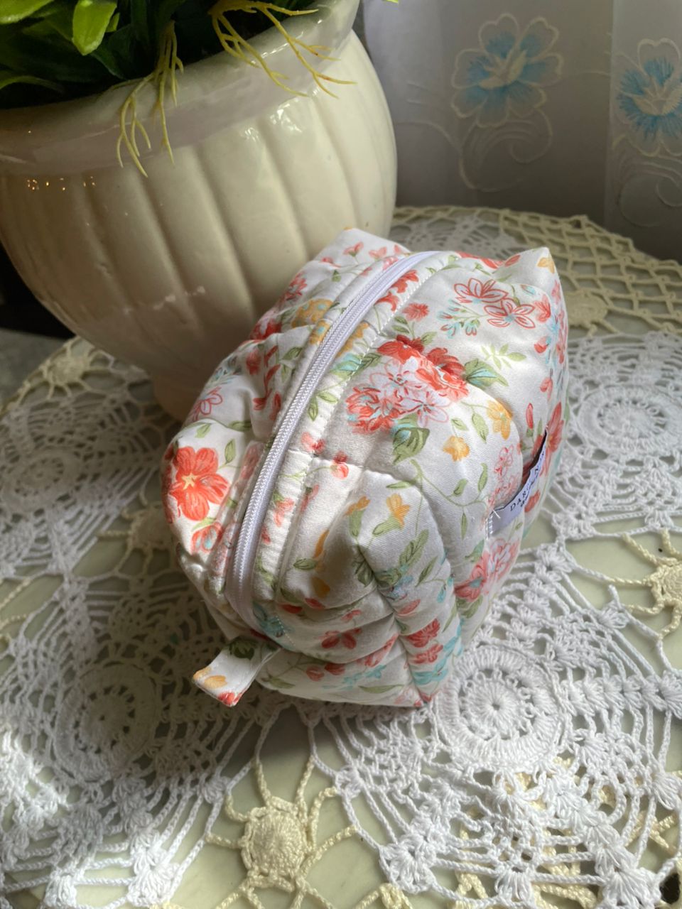 Orange Flowers Small Box Pouch