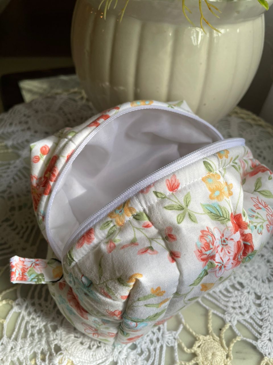 Orange Flowers Small Box Pouch