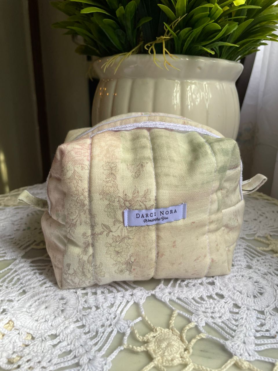 Tea-Linen Patchwork Small Box Pouch