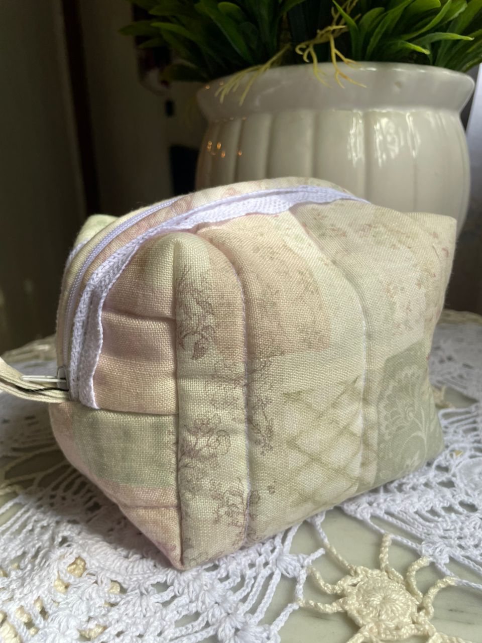 Tea-Linen Patchwork Small Box Pouch