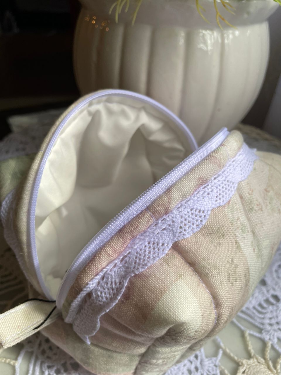 Tea-Linen Patchwork Small Box Pouch
