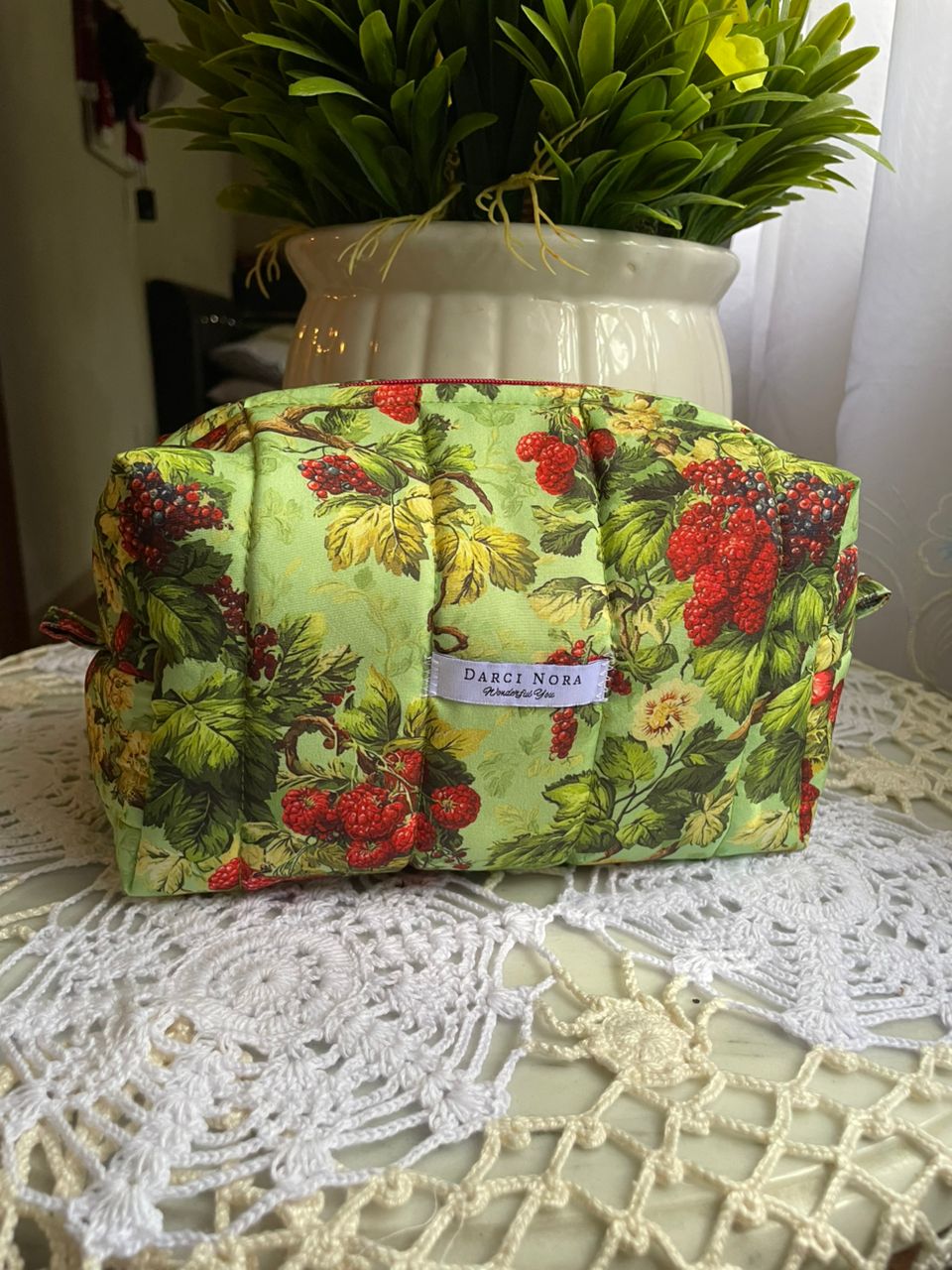 Berry Green Medium Box Pouch