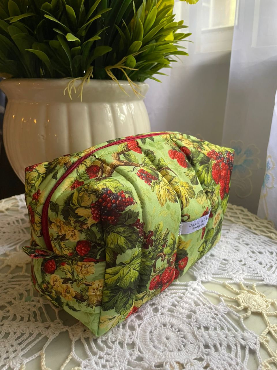 Berry Green Medium Box Pouch