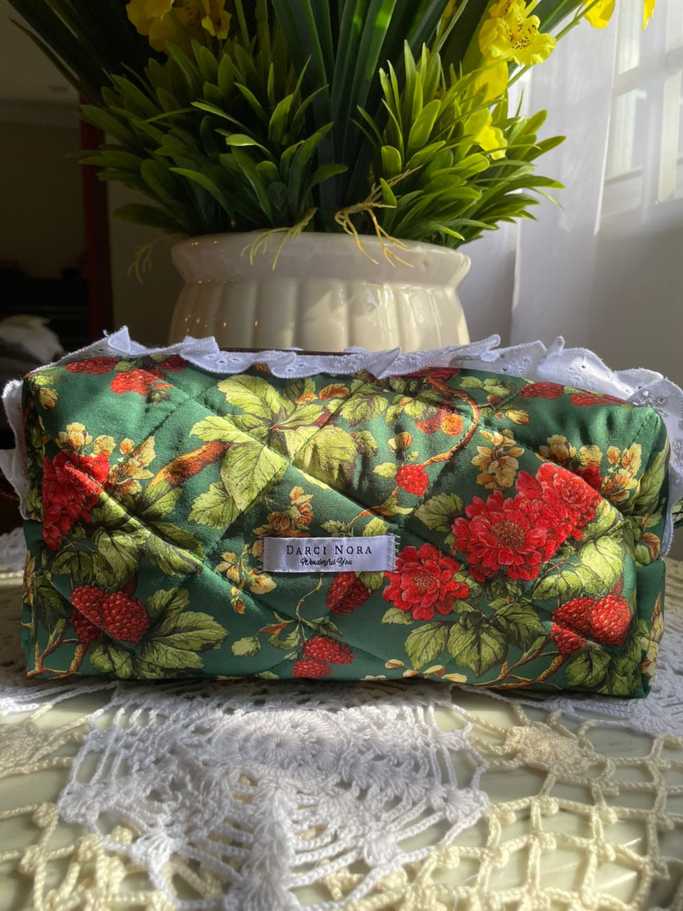 Emerald Garden Large Box Pouch