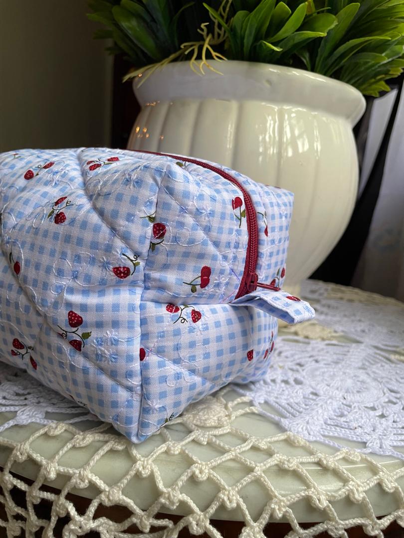 Strawberry Picnic Medium Box Pouch