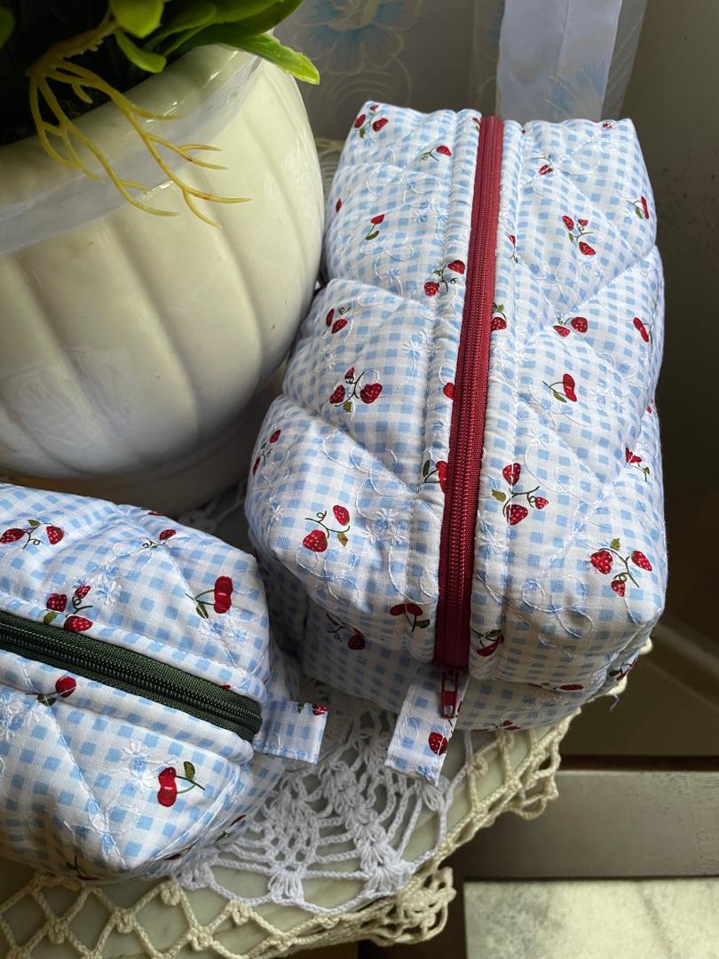Strawberry Picnic Medium Box Pouch