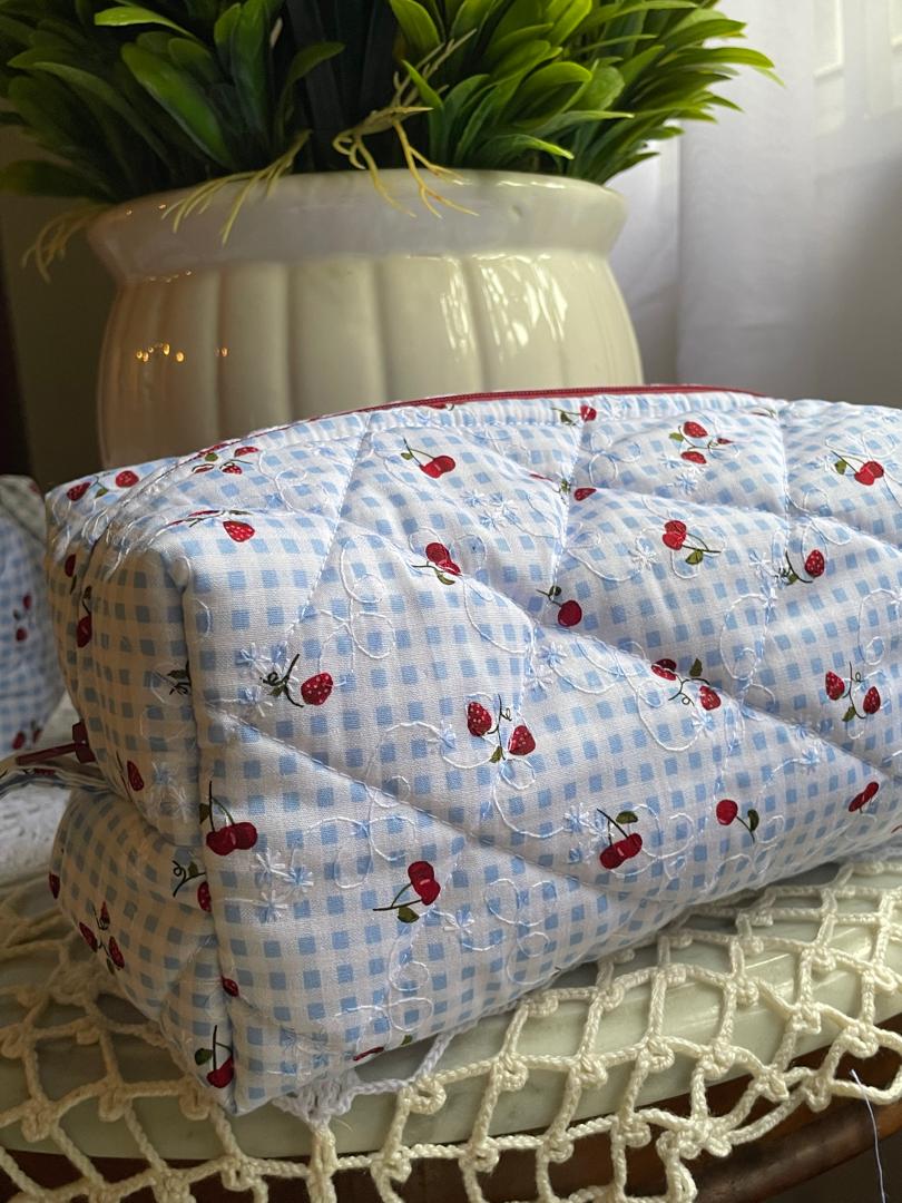 Strawberry Picnic Medium Box Pouch
